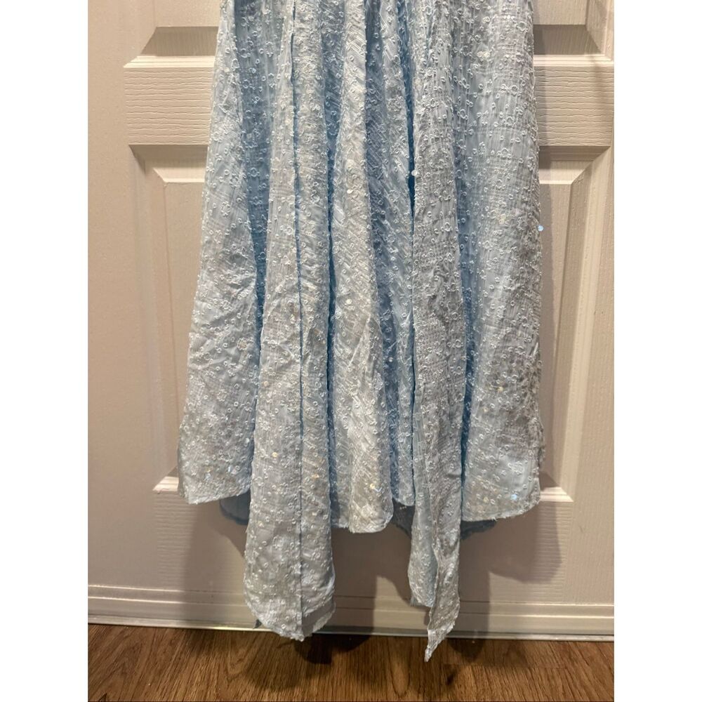 Line & Dot Women's Eros Maxi Dress in Sky Blue Sequined Voile Fabric size XS NWO - Picture 8 of 9